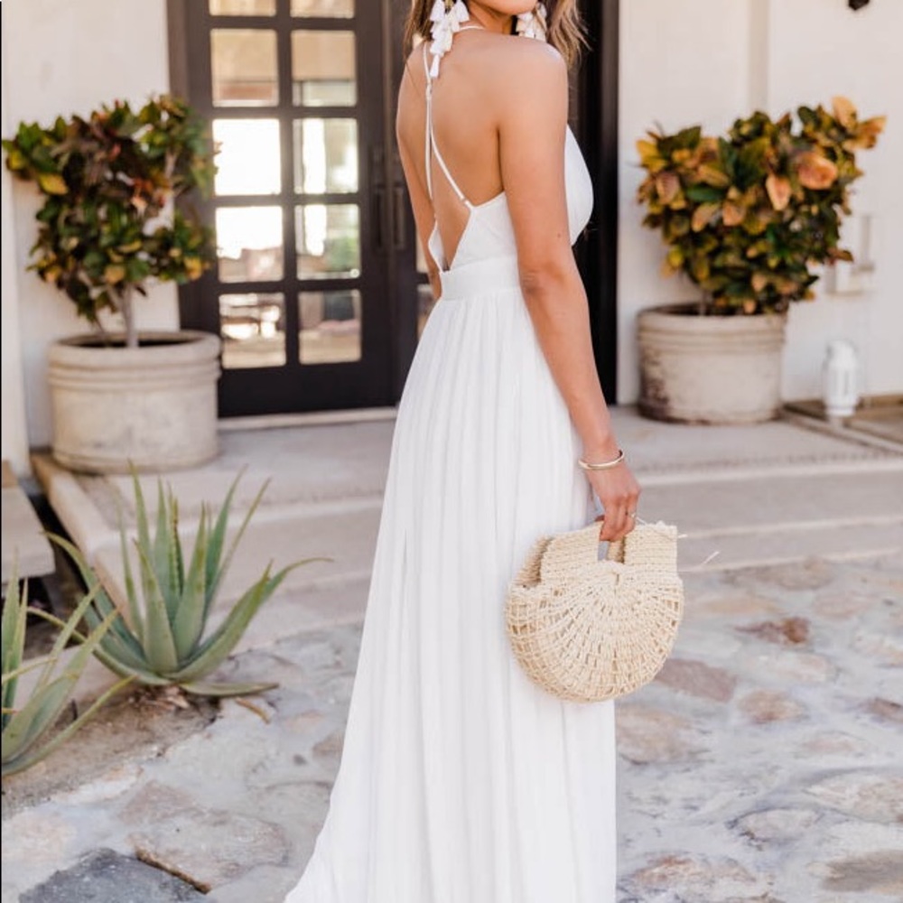 Pink Lily white maxi dress